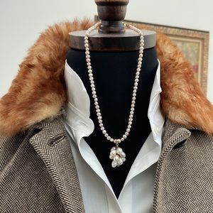 BANANA REPUBLIC:  Herringbone Blazer w/ Shearling Lamb Collar (Removable)